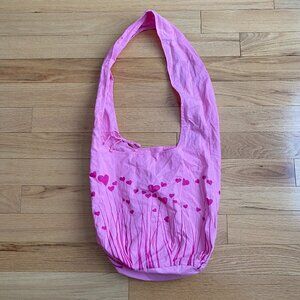 NEW Gaiam 100% Cotton Sling Bag with Hearts
